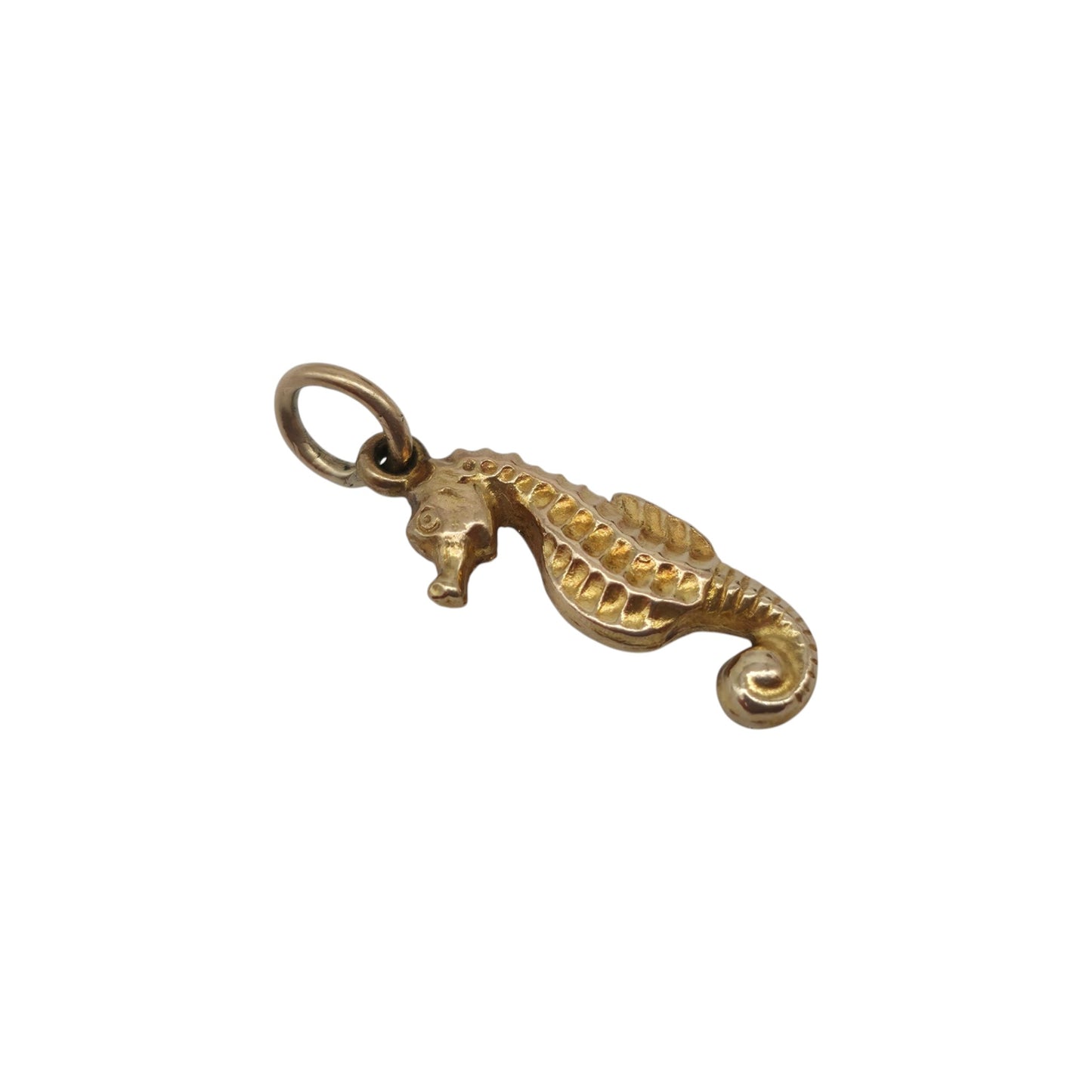 9ct Yellow Gold Seahorse Charm c.1960's L 1.4 cm 0.5 g.