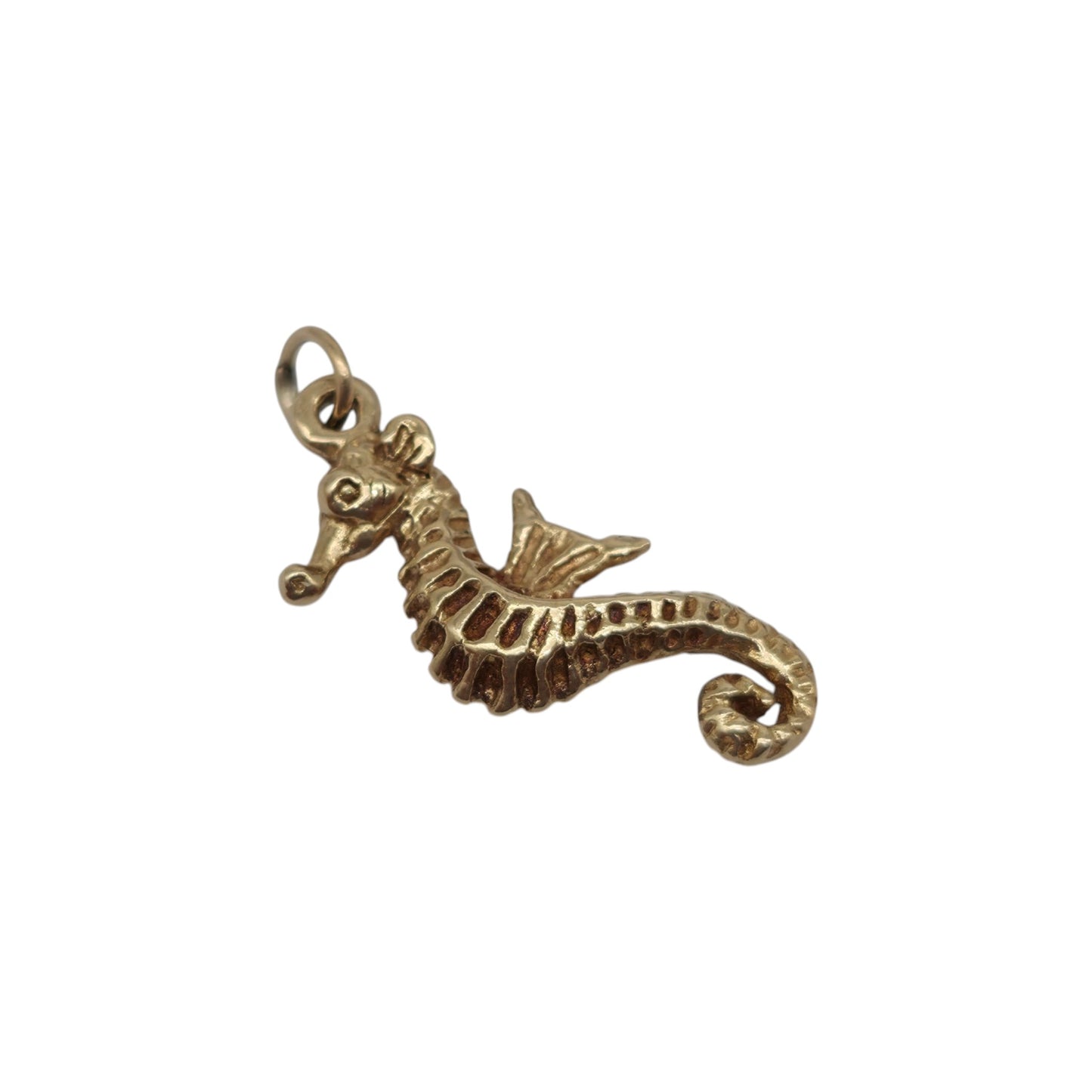 9ct 375 Yellow Gold Seahorse Charm 1967 L 1.7 cm 1.5 g