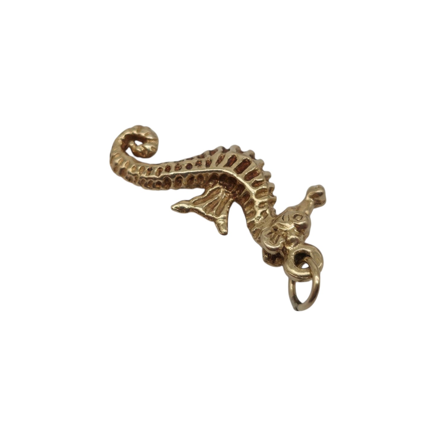 9ct 375 Yellow Gold Seahorse Charm 1967 L 1.7 cm 1.5 g