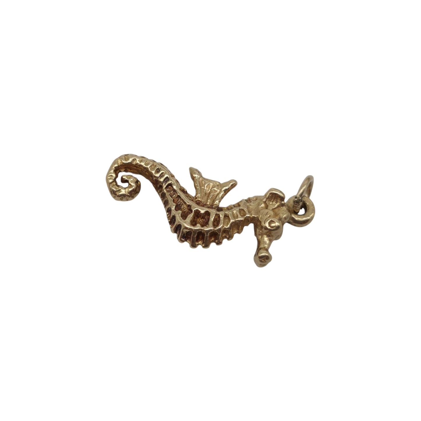 9ct 375 Yellow Gold Seahorse Charm 1967 L 1.7 cm 1.5 g