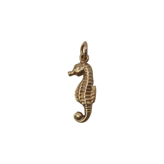 9ct 375 Yellow Gold Seahorse Charm 1962 L 1.4 cm 0.4 g.
