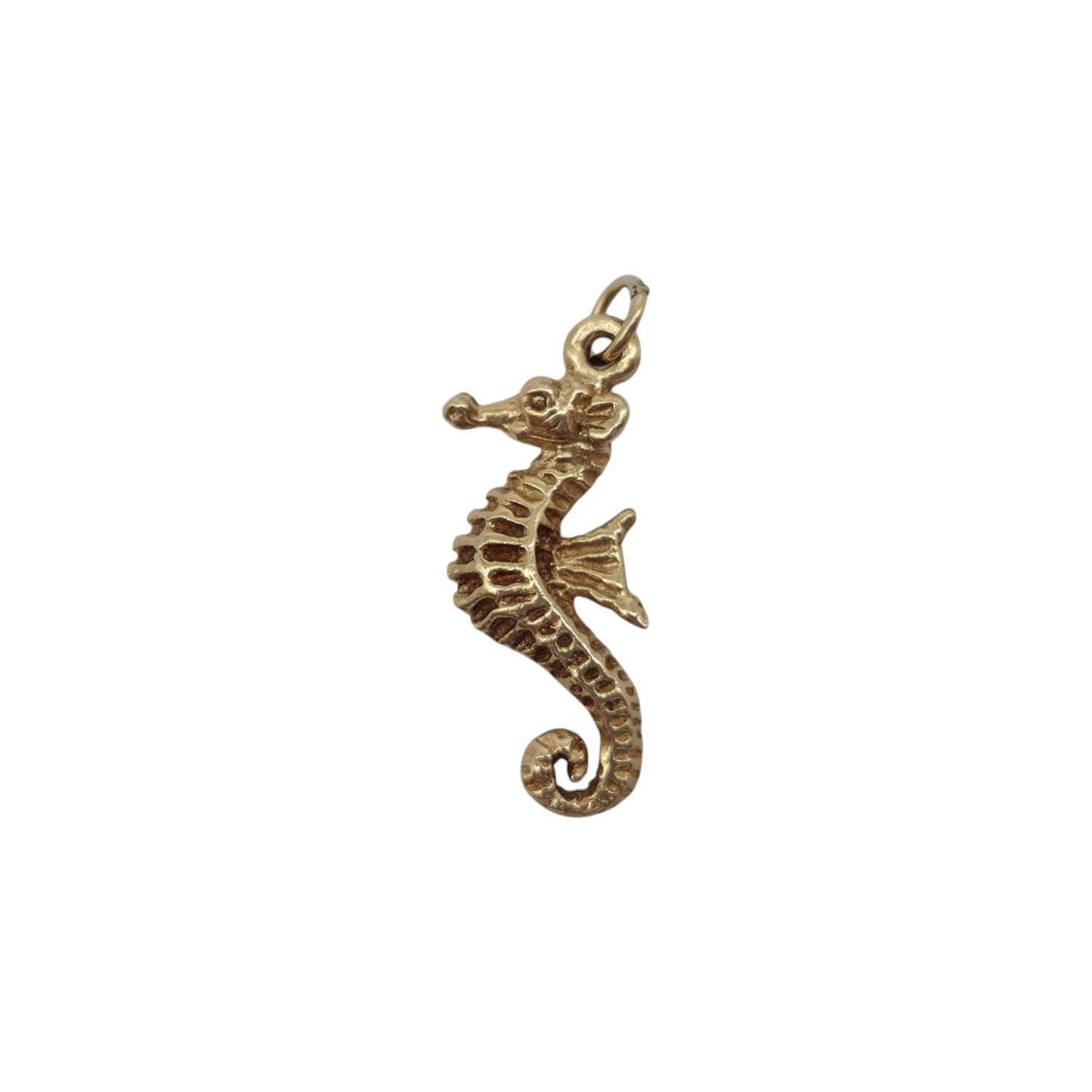 9ct 375 Yellow Gold Seahorse Charm 1967 L 1.7 cm 1.5 g