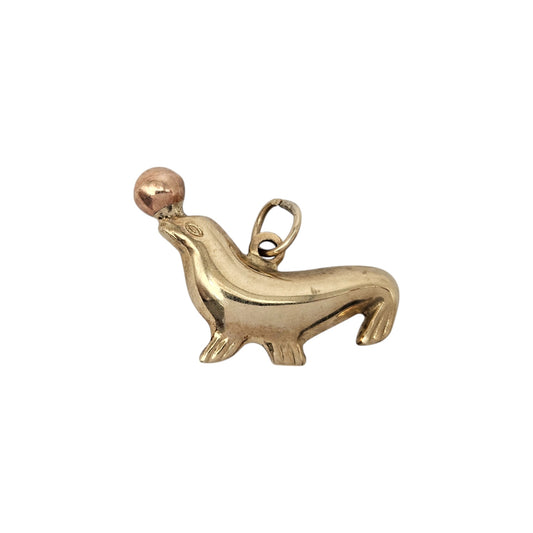 9ct Yellow Gold Seal Charm L 1.9 cm 1.2 g.