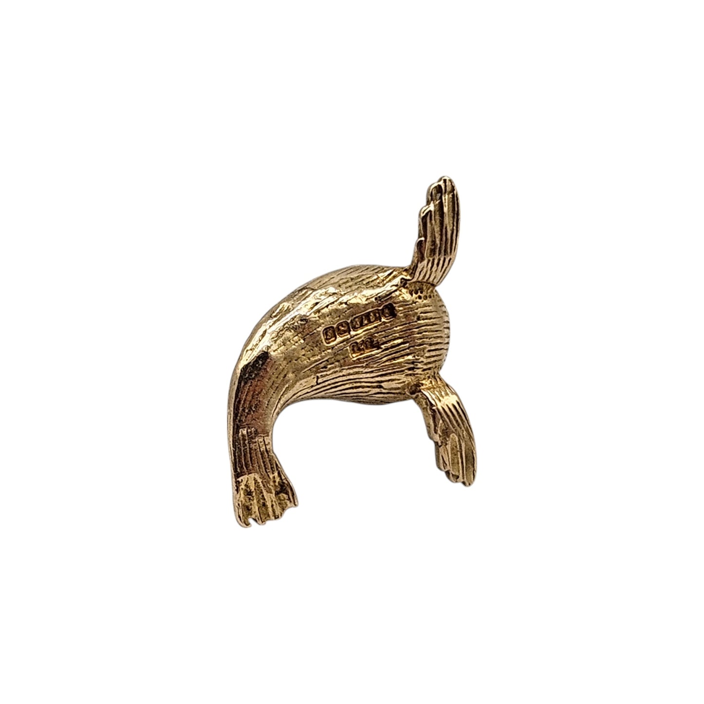 9ct 375 Yellow Gold Seal With Pearl Charm 1967 L 1.9 cm 3.6 g.