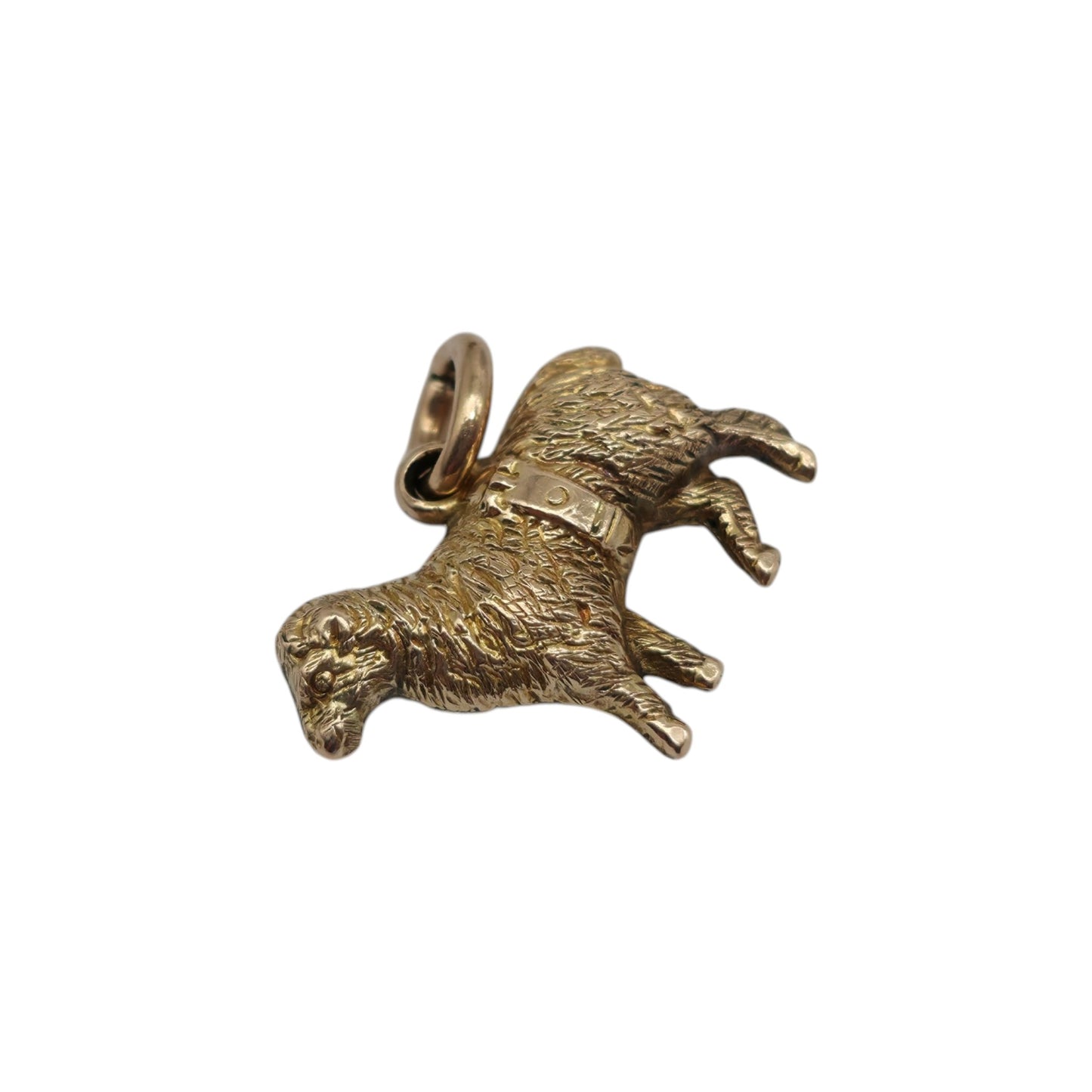 Antique 9ct Gold Sheep Charm c.1900 L 1.8 cm 1.2 g.