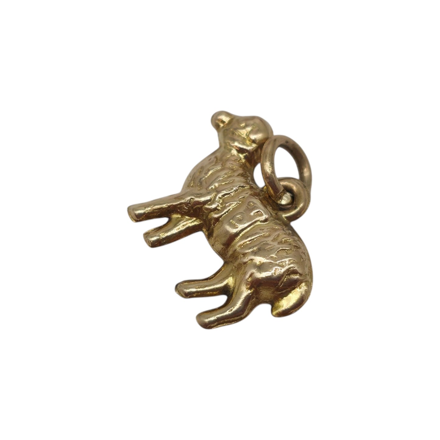Antique 9ct Yellow Gold Sheep Charm c.1900 L 1.4 cm 0.6 g.