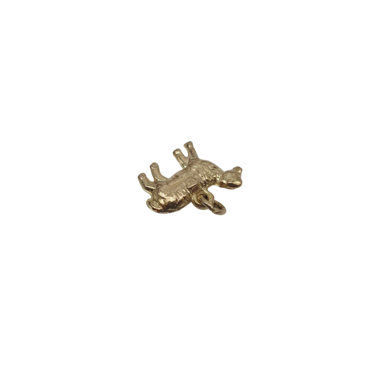 9ct 375 Yellow Gold Sheep Charm 1974 L 1.4 cm 0.5 g.