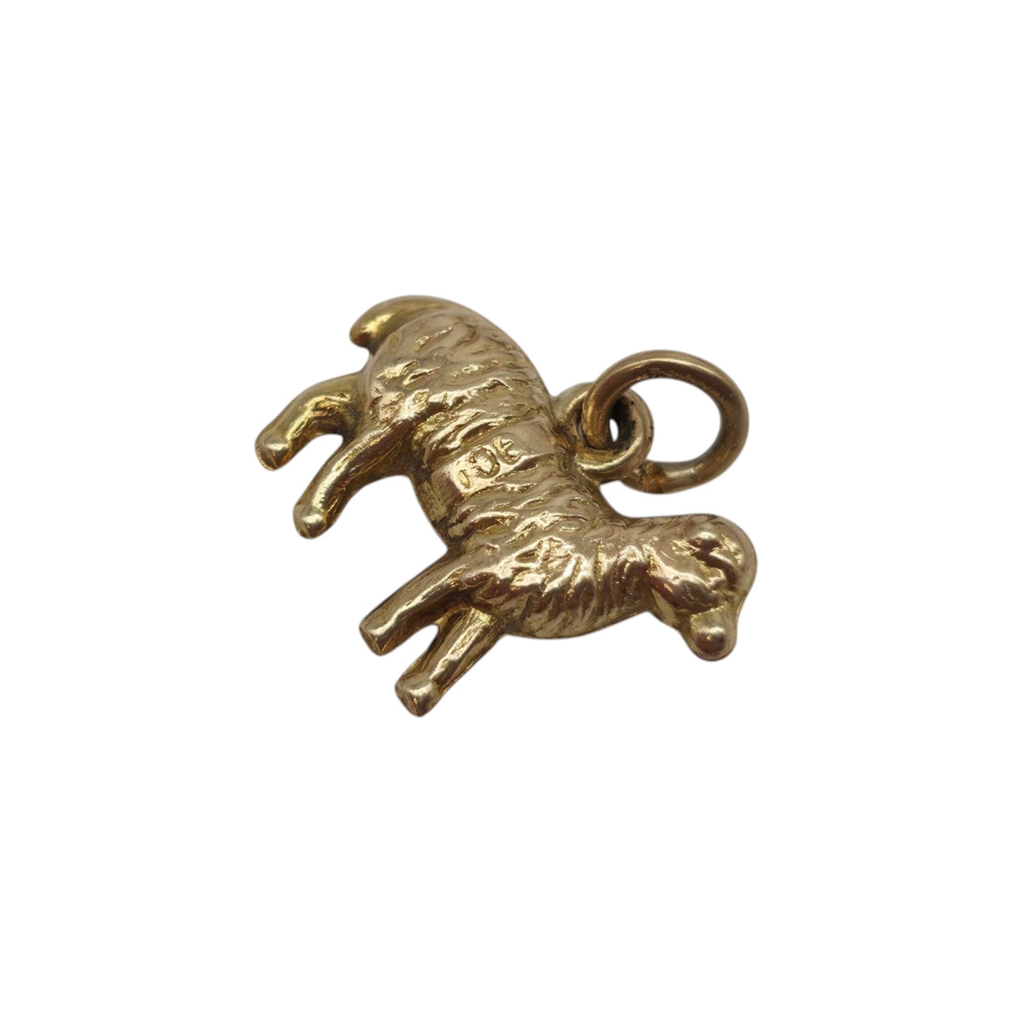 Antique 9ct Yellow Gold Sheep Charm c.1900 L 1.4 cm 0.6 g.