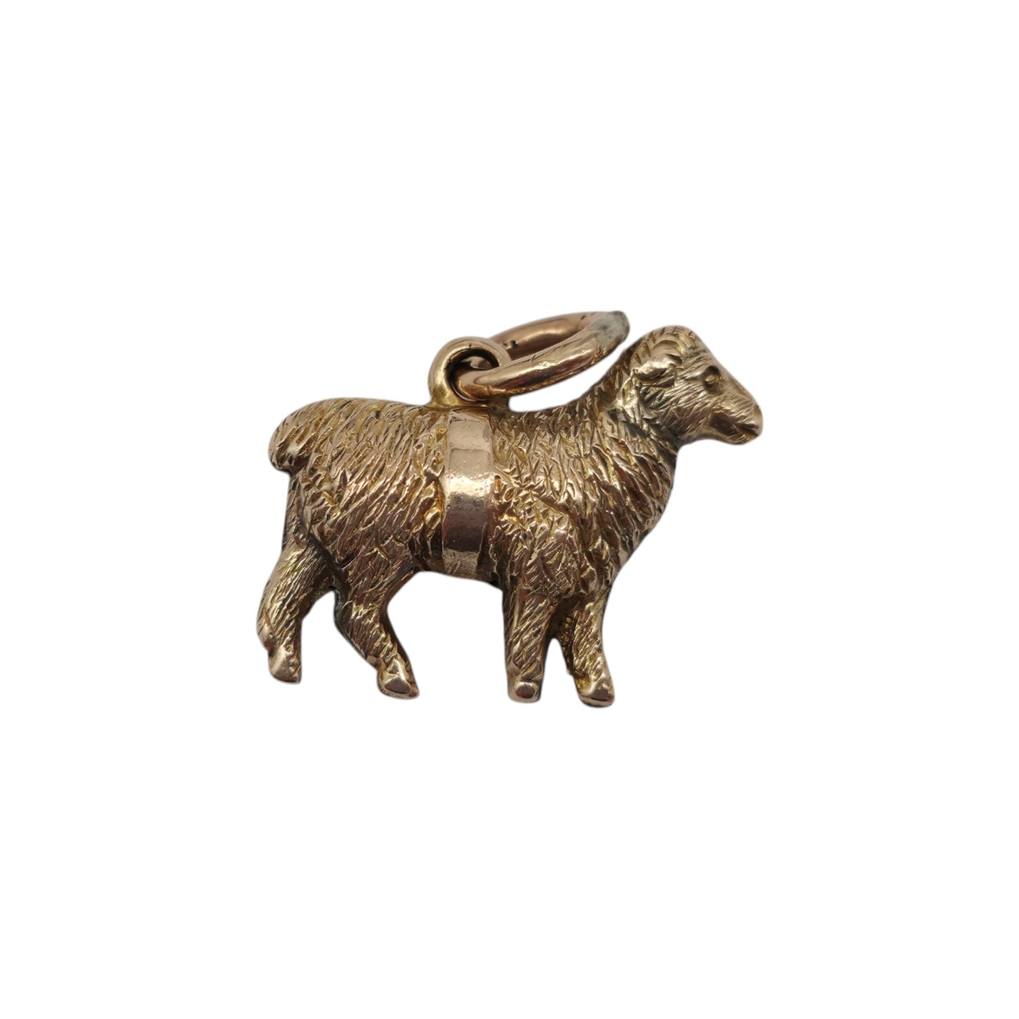Antique 9ct Gold Sheep Charm c.1900 L 1.8 cm 1.2 g.
