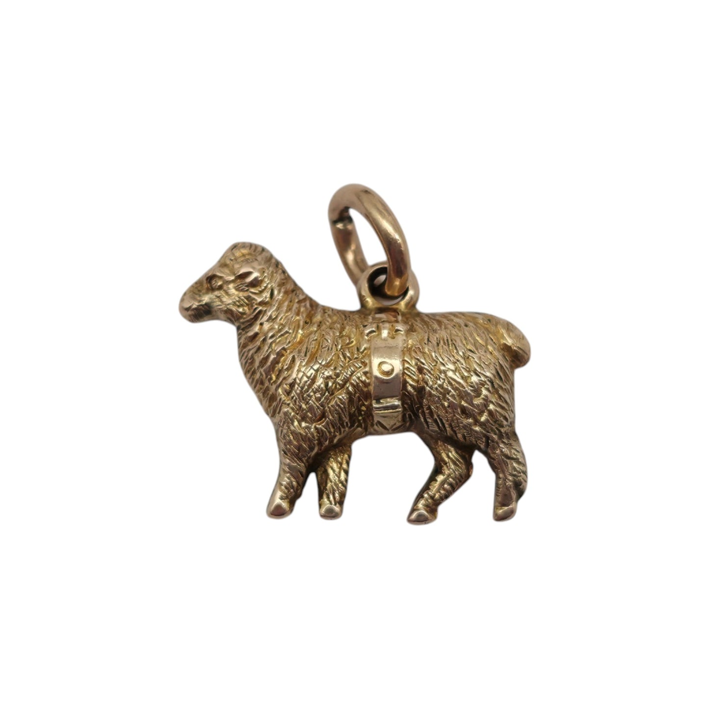 Antique 9ct Gold Sheep Charm c.1900 L 1.8 cm 1.2 g.