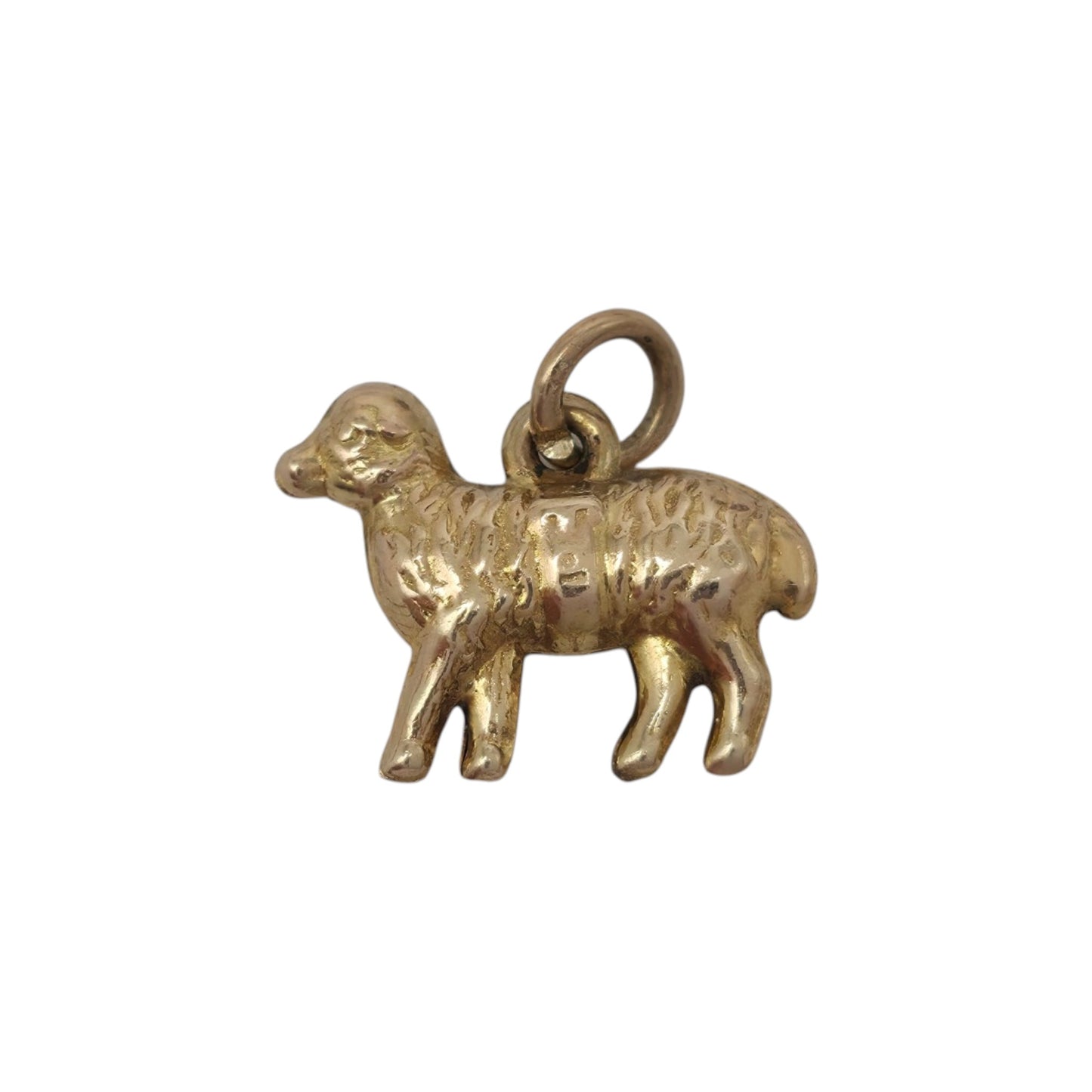 Antique 9ct Yellow Gold Sheep Charm c.1900 L 1.4 cm 0.6 g.