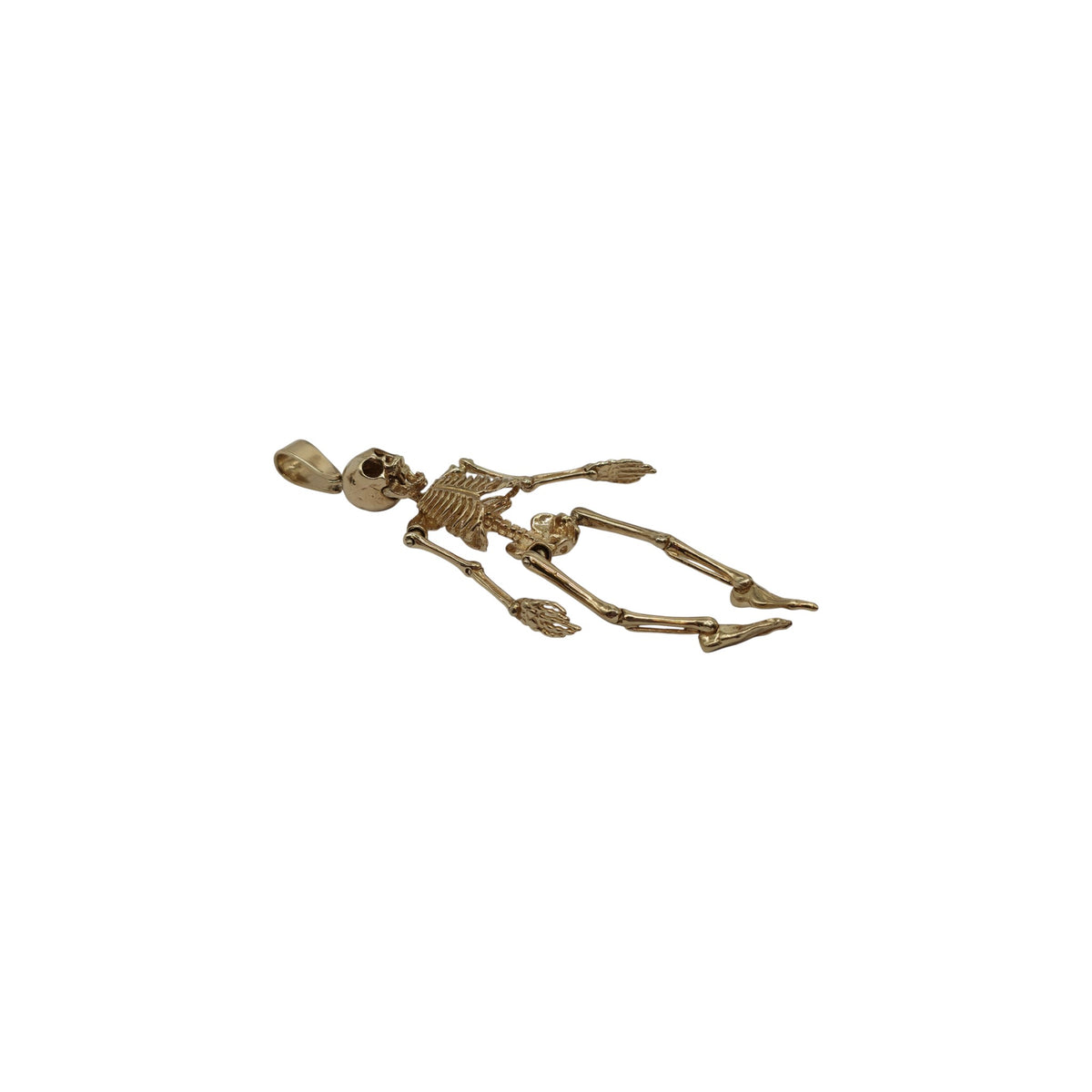 Stunning 9ct 375 Yellow Gold Articulated Skeleton Pendant 1993 L 10.1 cm 22.3 g.