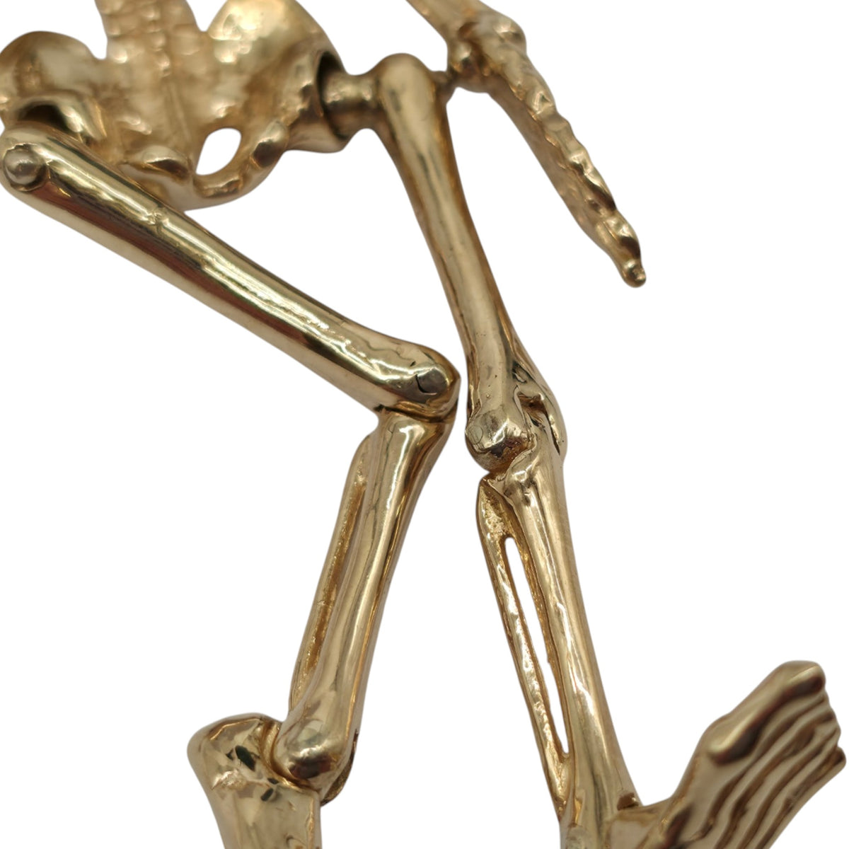 Stunning 9ct 375 Yellow Gold Articulated Skeleton Pendant 1993 L 10.1 cm 22.3 g.