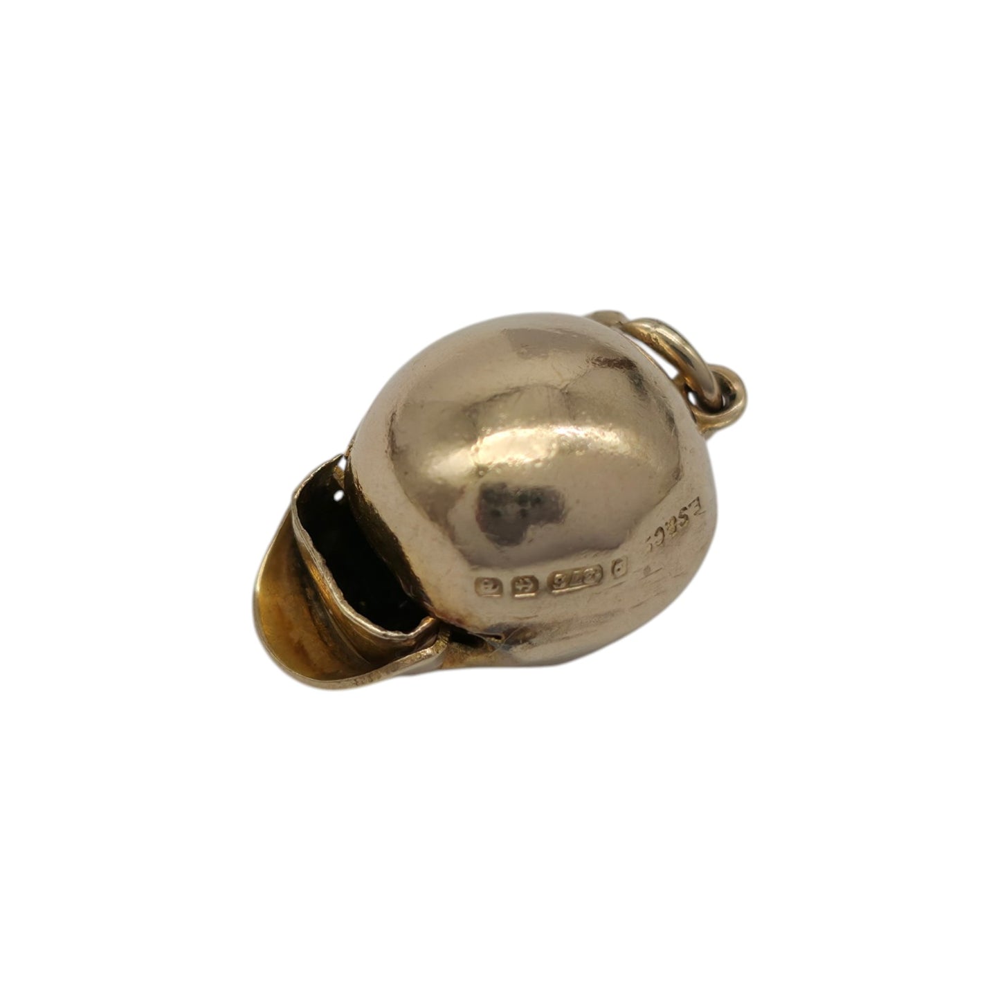 9金 375イエローゴールド 可動式スカルチャーム 1951年製 長さ1.4cm 1.2g
