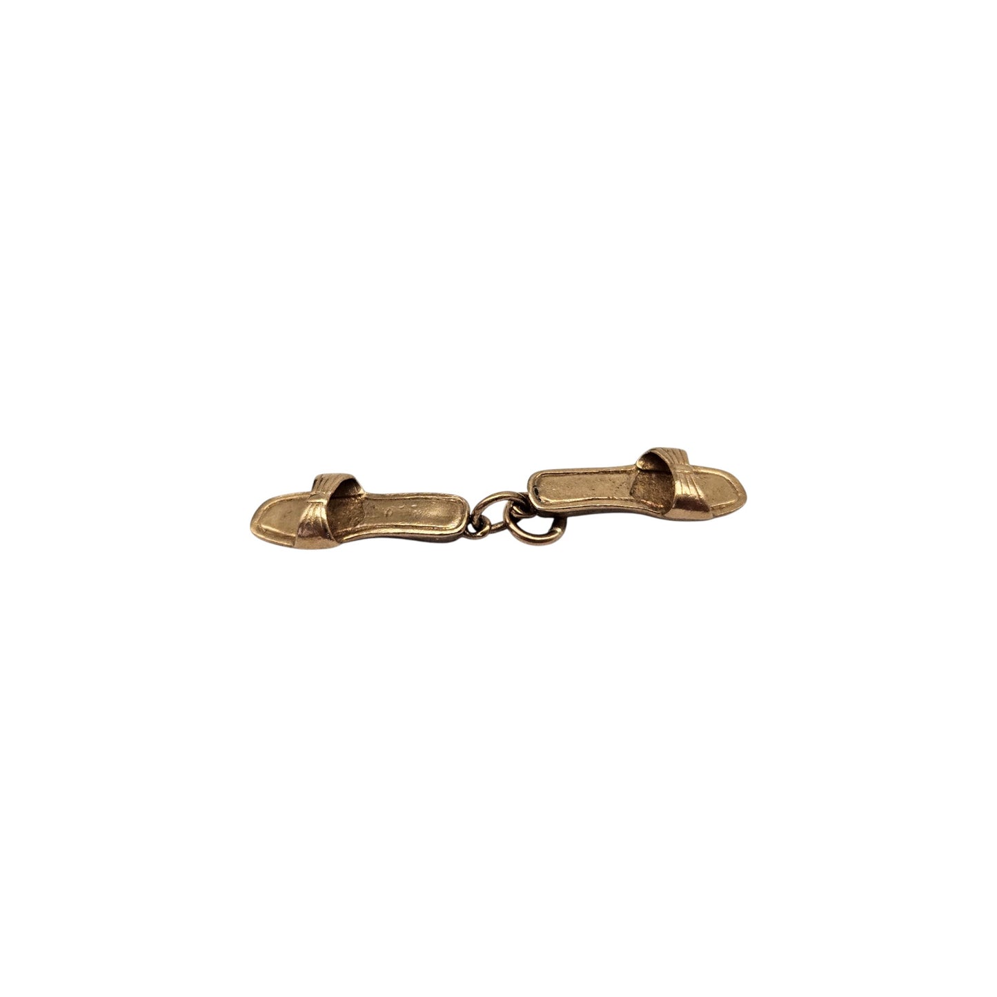 9ct 375 Yellow Gold Pair Of Slippers Charm 1972 L 1.6 cm 2.2 g.