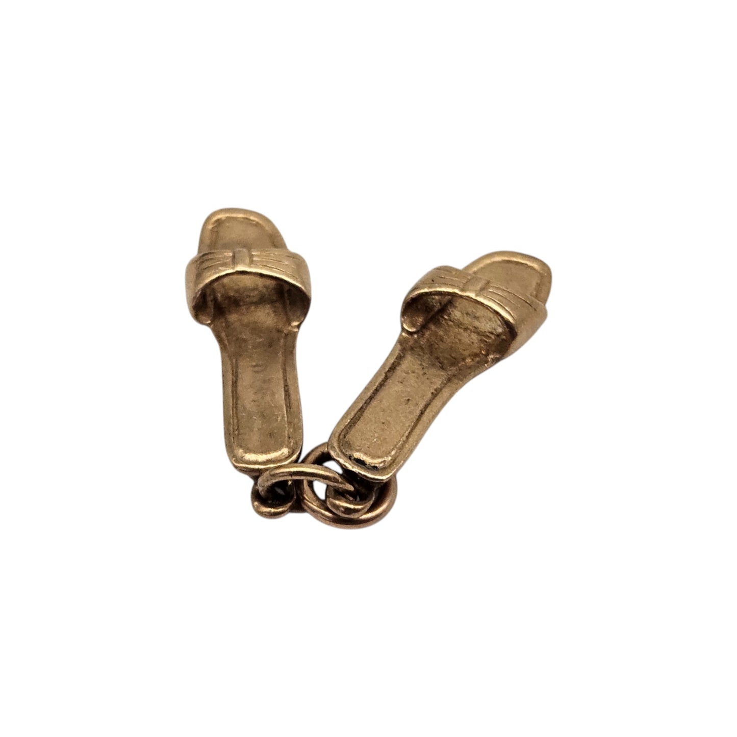 9ct 375 Yellow Gold Pair Of Slippers Charm 1972 L 1.6 cm 2.2 g.