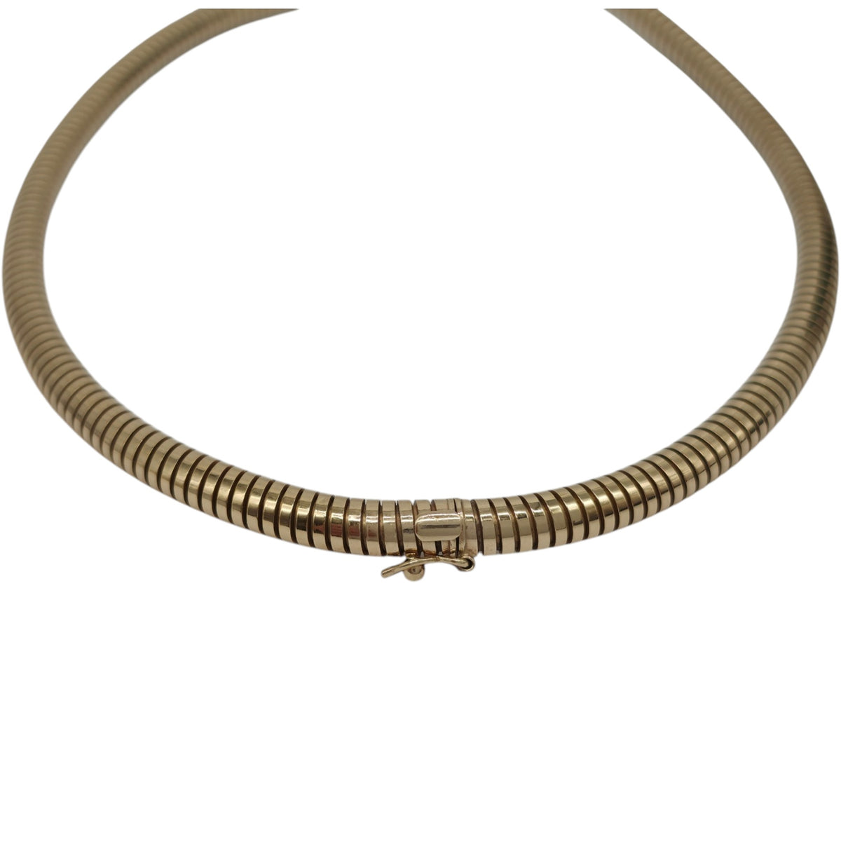 9ct 375 Yellow Gold Snake Necklace With Ruby Eyes 1989 L 41.5 cm 34.8 g.