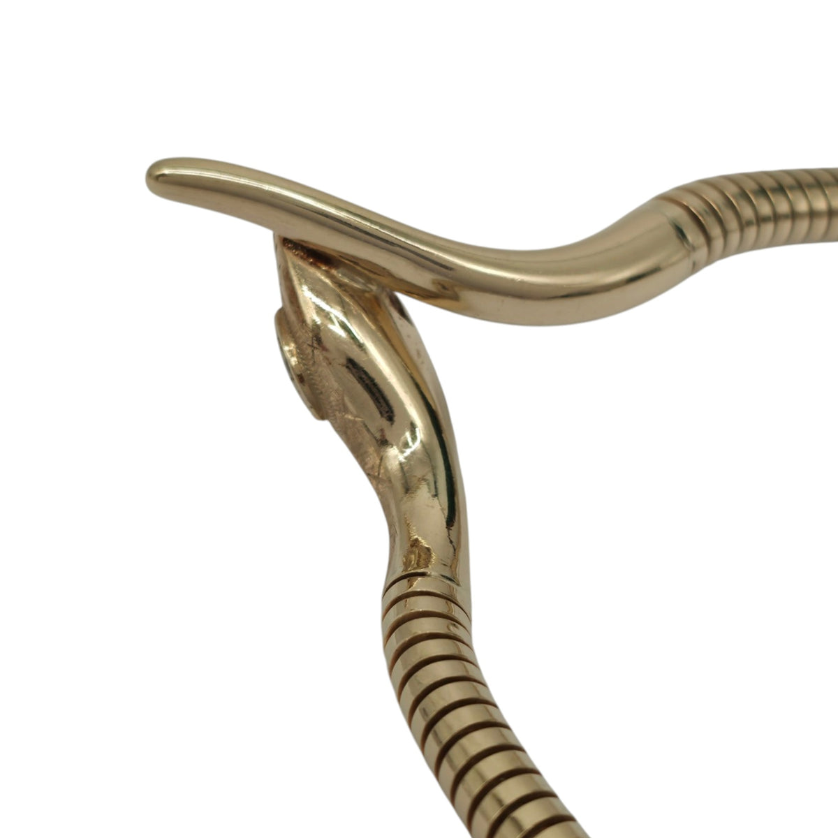 9ct 375 Yellow Gold Snake Necklace With Ruby Eyes 1989 L 41.5 cm 34.8 g.
