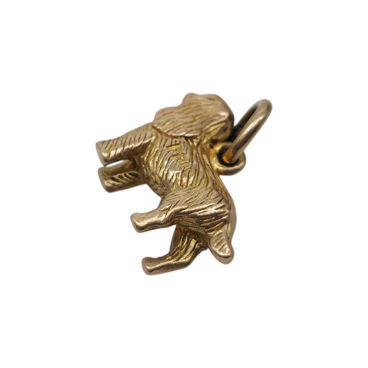 9ct 375 Yellow Gold Spaniel Dog Charm 1950 L 1.2 cm 1.5 g.