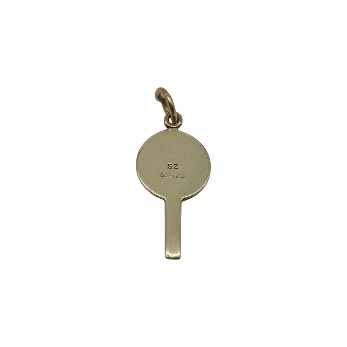 Rare 9ct 375 Yellow Gold & Enamel Speed Limit Sign Charm 1948 L 1.8 cm 1.0 g.