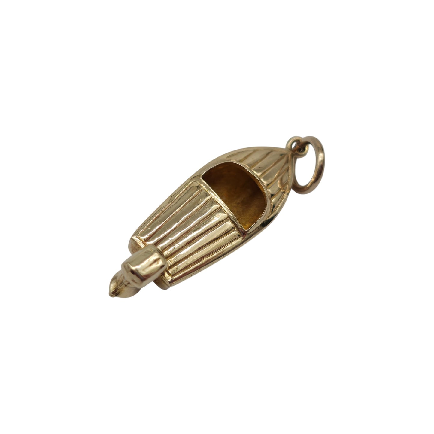 9ct 375 イエローゴールド スピードボートチャーム 1975年製 長さ2.2cm 1.3g