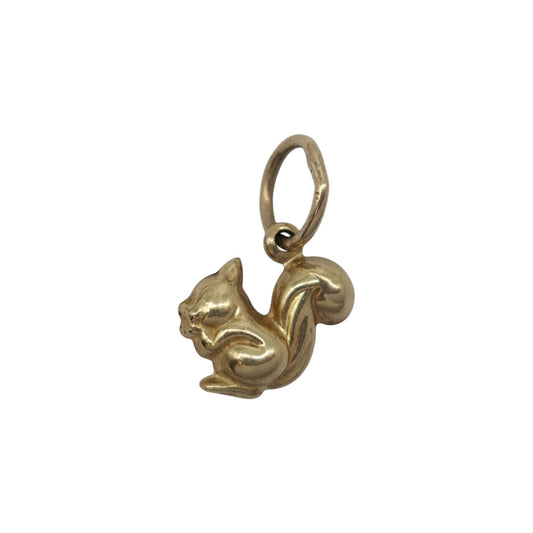 9ct Yellow Gold Squirrel Charm L 1.0 cm 0.6 g.