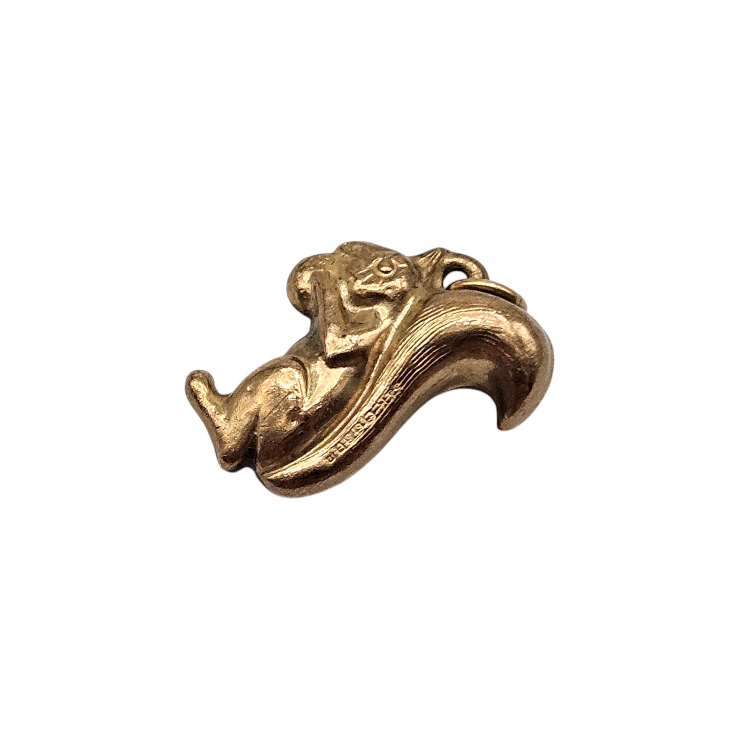 9ct 375 Yellow Gold Squirrel Charm 1977 L 1.7 cm 1.0 g.