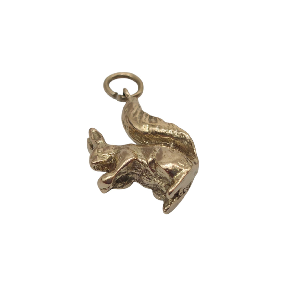Cast 9ct 375 Yellow Gold Squirrel Charm 1948 L 1.5 cm 4.1 g.