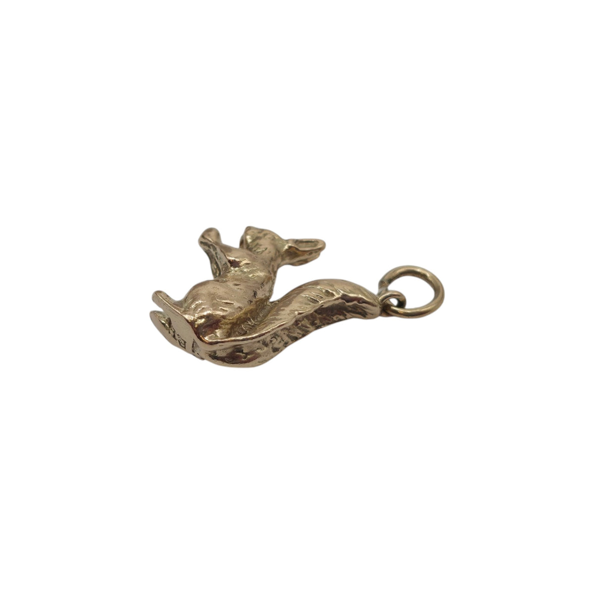 Cast 9ct 375 Yellow Gold Squirrel Charm 1948 L 1.5 cm 4.1 g.