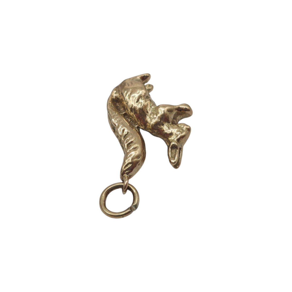 Cast 9ct 375 Yellow Gold Squirrel Charm 1948 L 1.5 cm 4.1 g.