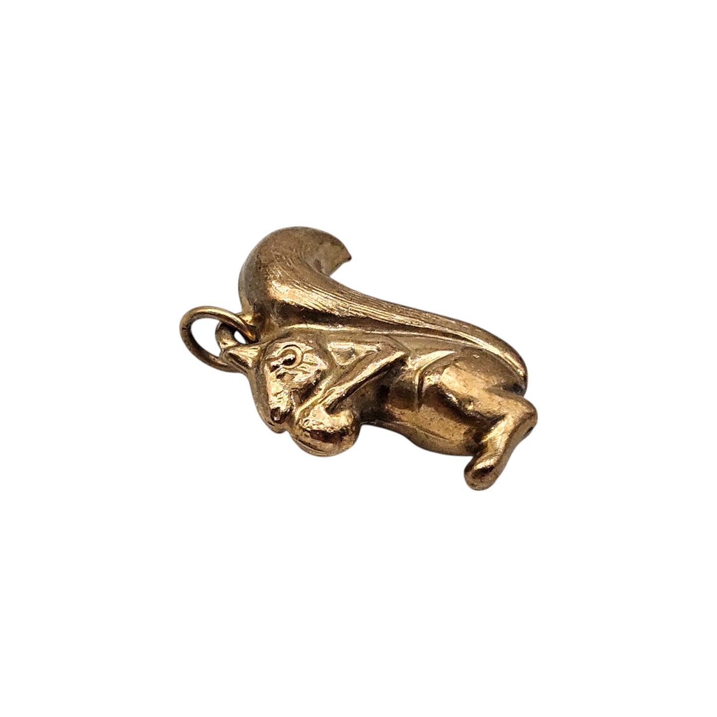 9ct 375 Yellow Gold Squirrel Charm 1977 L 1.7 cm 1.0 g.