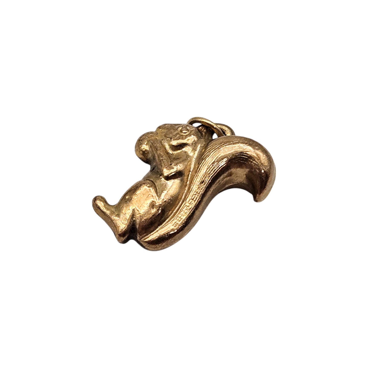 9ct 375 Yellow Gold Squirrel Charm 1977 L 1.7 cm 1.0 g.