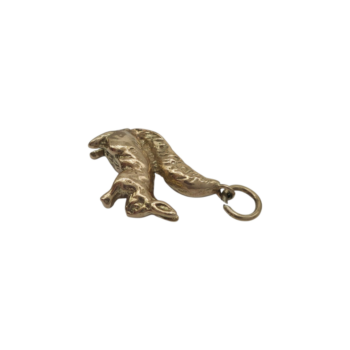 Cast 9ct 375 Yellow Gold Squirrel Charm 1948 L 1.5 cm 4.1 g.