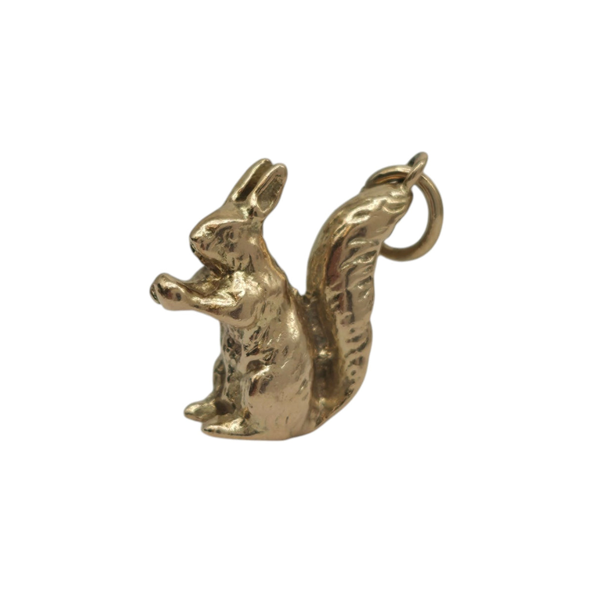 Cast 9ct 375 Yellow Gold Squirrel Charm 1948 L 1.5 cm 4.1 g.