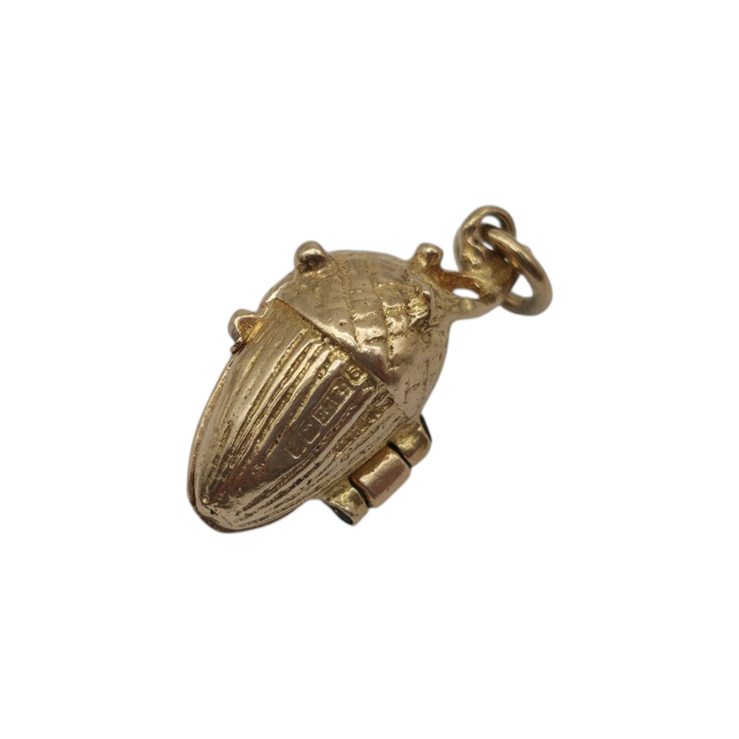 9ct 375 Yellow Gold Squirrel Inside Acorn Opening Charm c.1957 L 1.5 cm 2.1 g.