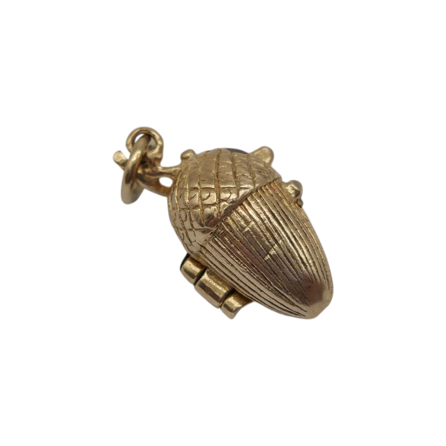 9ct 375 Yellow Gold Squirrel Inside Acorn Opening Charm c.1957 L 1.5 cm 2.1 g.