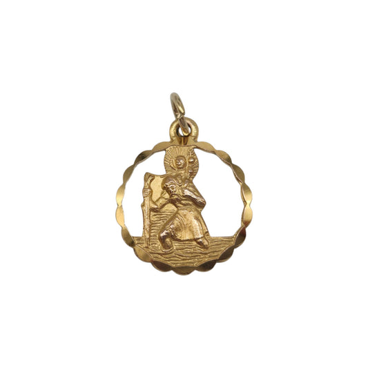 Georg Jensen 9ct 375 Yellow Gold St Christopher Charm 1978 L 1.7 cm 2.8 g.