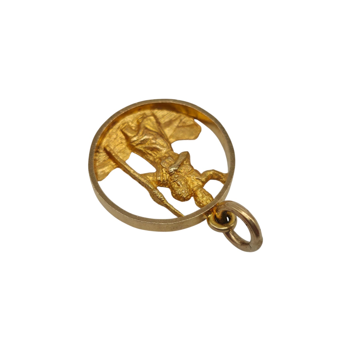 9ct 375 Yellow Gold St Christopher Charm 1965 L 1.5 cm 1.7 g.
