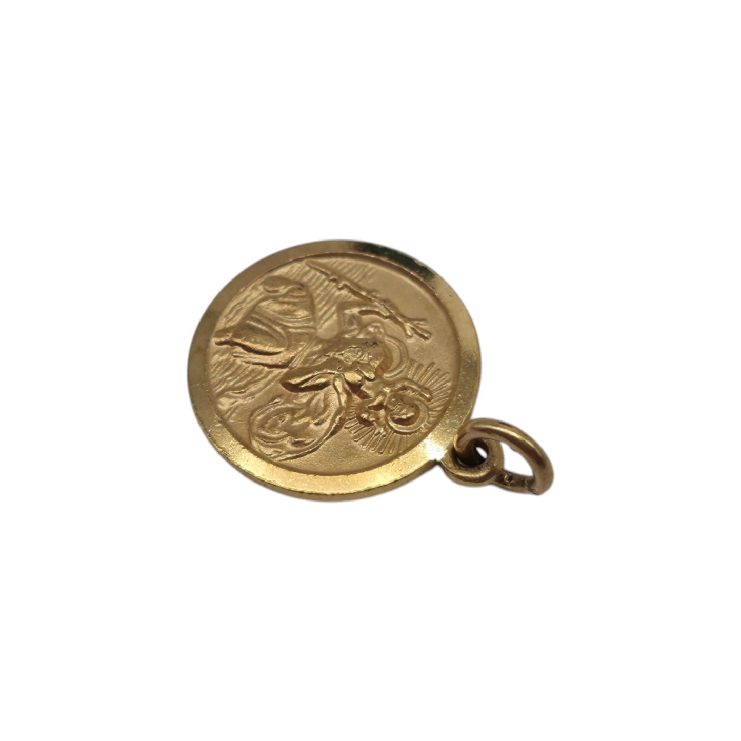 Georg Jensen 9ct 375 Yellow Gold St Christopher Charm 1970 L 1.2 cm 1.5 g.