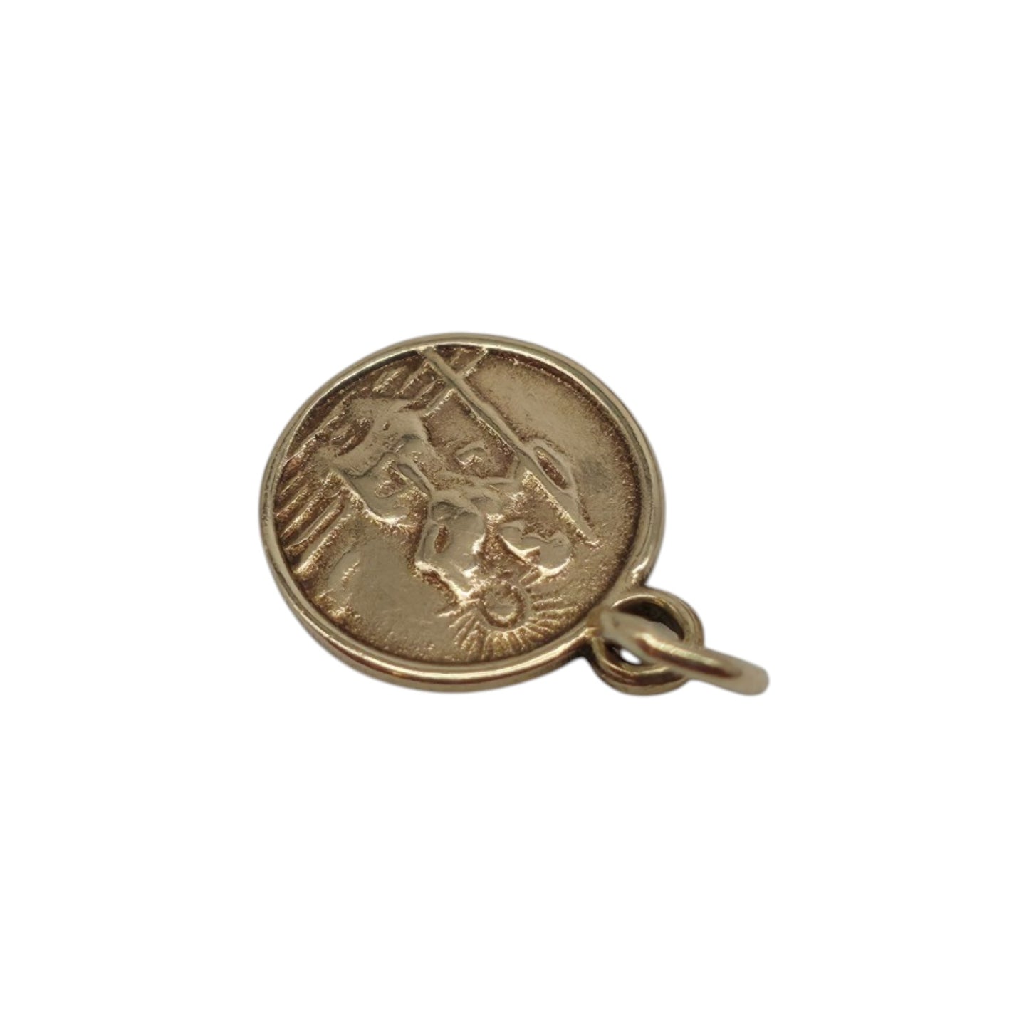 Petite 9ct 375 Yellow Gold St Christopher Charm 1980 L 0.7 cm 0.3 g.