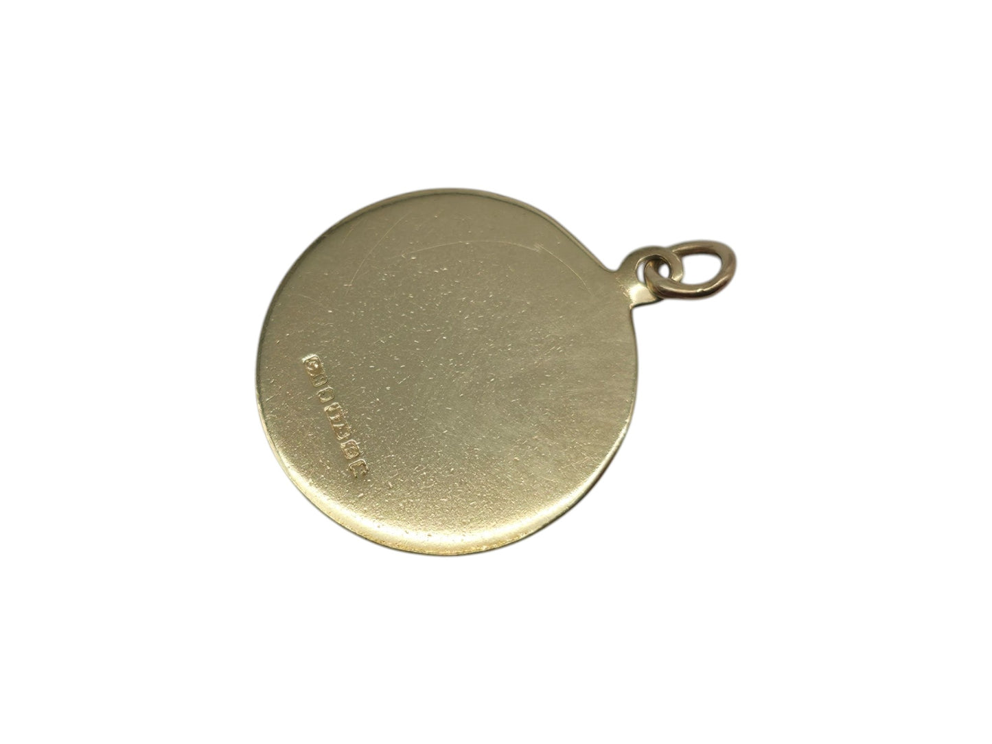 9ct 375 イエローゴールド 聖クリストファーチャーム c.1966 L 1.6 cm 1.7 g