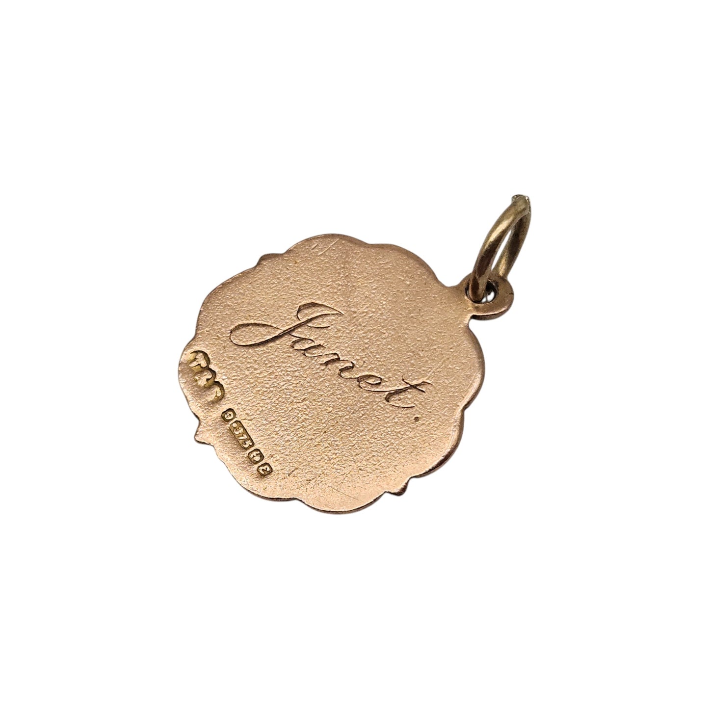 9ct 375 Yellow Gold & Enamel St Christopher Charm 1954 L 1.5 cm 1.9 g.