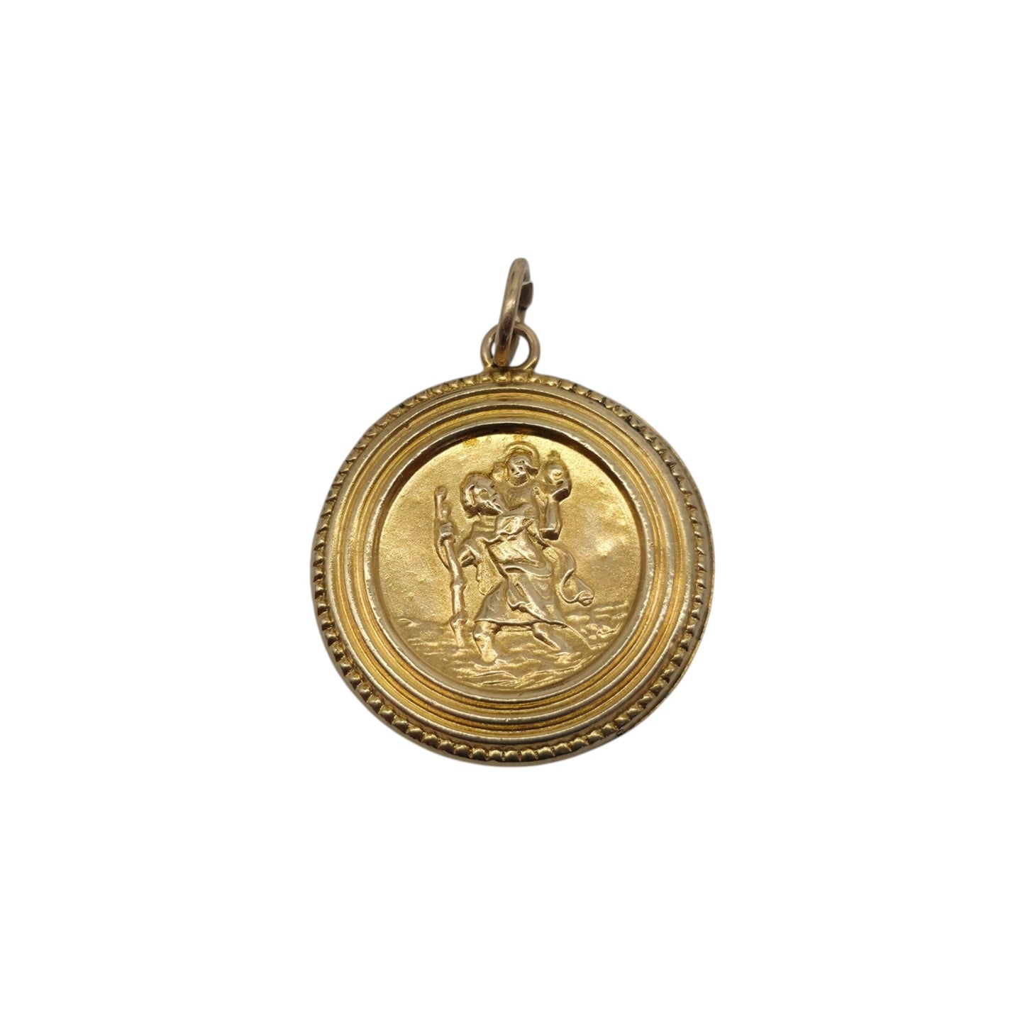 Georg Jensen 9ct 375 Yellow Gold St Christopher Charm 1962 L 1.8 cm 2.0 g.