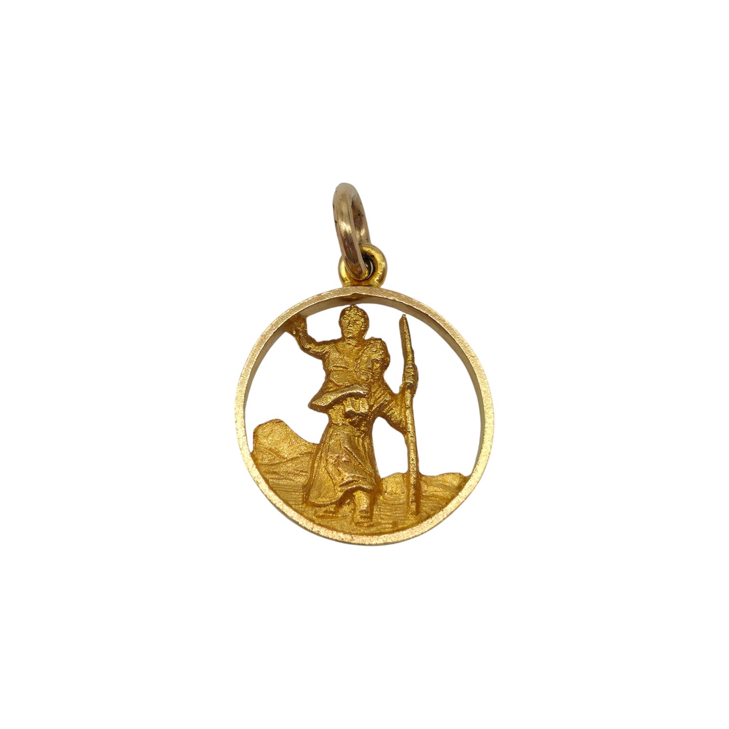 9ct 375 Yellow Gold St Christopher Charm 1965 L 1.5 cm 1.7 g.