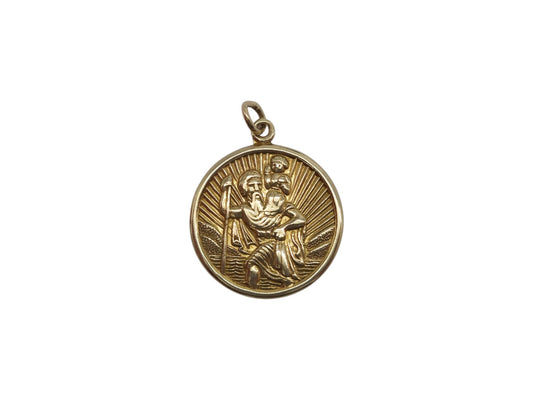 9ct 375 Yellow Gold St Christopher Charm c.1966 L 1.6 cm 1.7 g.