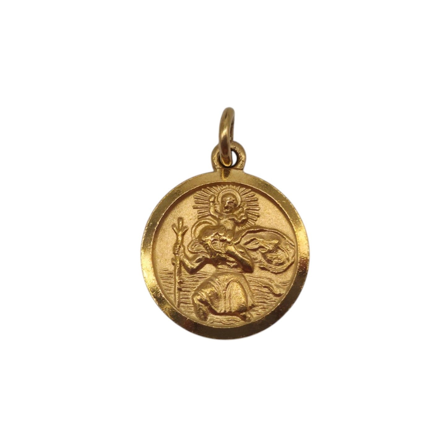 Georg Jensen 9ct 375 Yellow Gold St Christopher Charm 1970 L 1.2 cm 1.5 g.