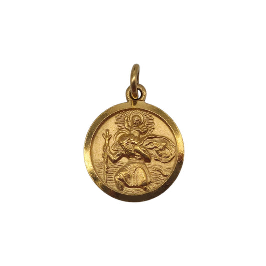 Georg Jensen 9ct 375 Yellow Gold St Christopher Charm 1970 L 1.2 cm 1.5 g.