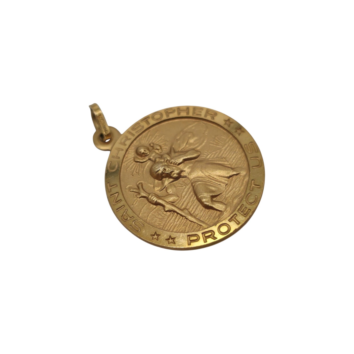 9ct 375 Yellow Gold St Christopher Pendant L 2.2 cm 4.2 g.