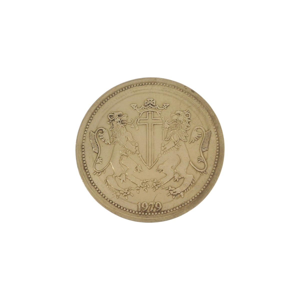 9ct 375 Yellow Gold St George Medallion Pendant 1992 L 2.3 cm 3.5 g.