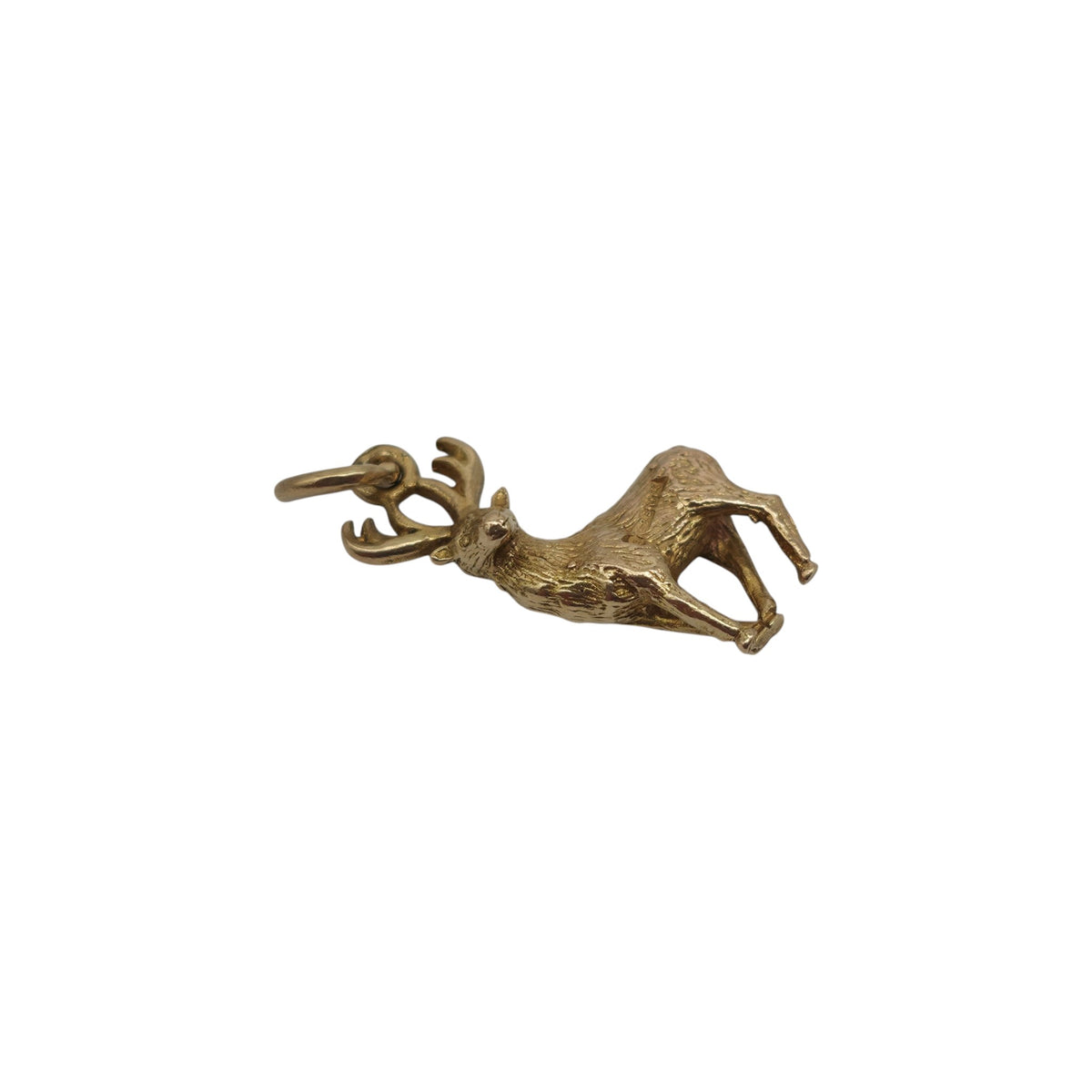 9ct 375 Yellow Gold Stag Charm 1959 L 1.5 cm 1.8 g.
